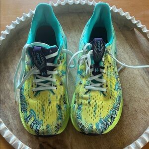 Asics Vibrant Yellow and Teal Sneakers